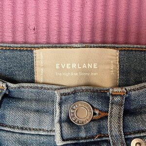 Everlane High Rise Skinny Jeans - Classic Blue